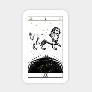 Leo Distressed Goth Tarot Zodiac Sign Sticker